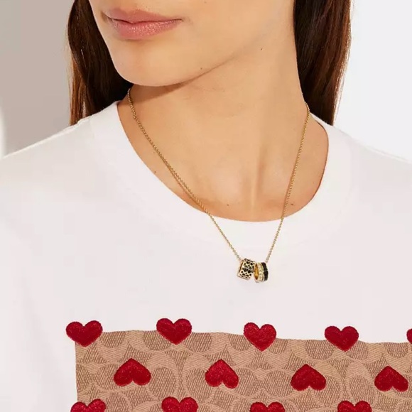 ⚜️🖤⚜️Coach Signature Enamel Necklace - Picture 4 of 12